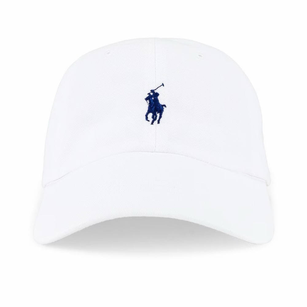 Polo by Ralph Lauren White Cap with Blue Logo 💘